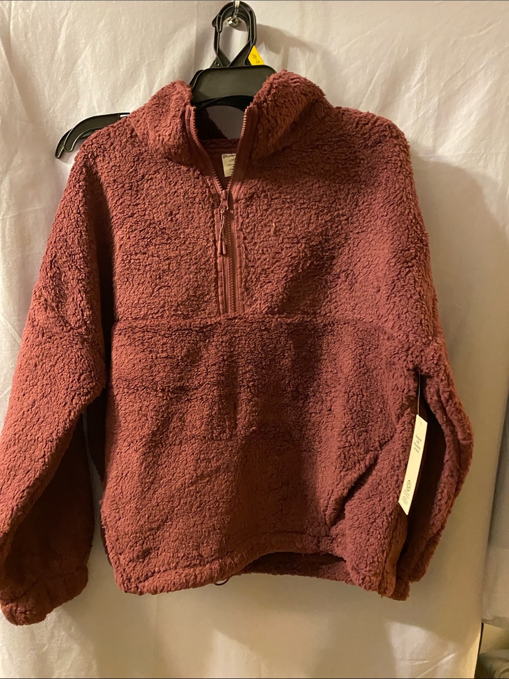 No Boundaries Plush Half-Zip Sherpa Pullover - Mauve